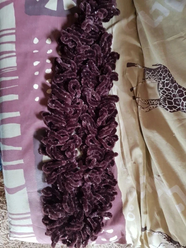 Écharpe Chenille marron et brillante